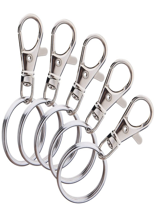 Hapeper Metal Swivel Snap Hooks with Split Key Rings Keychain for Lanyards Jewelry Findings (60 Pieces) - Image 2