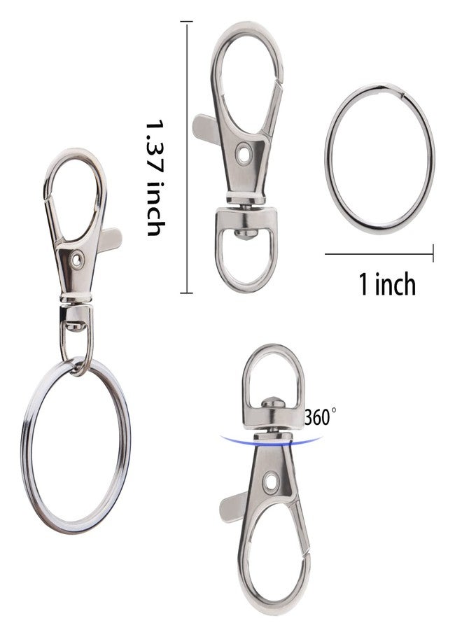 Hapeper Metal Swivel Snap Hooks with Split Key Rings Keychain for Lanyards Jewelry Findings (60 Pieces) - Image 3