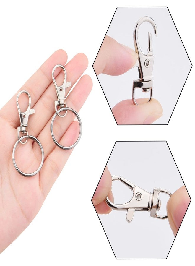 Hapeper Metal Swivel Snap Hooks with Split Key Rings Keychain for Lanyards Jewelry Findings (60 Pieces) - Image 4