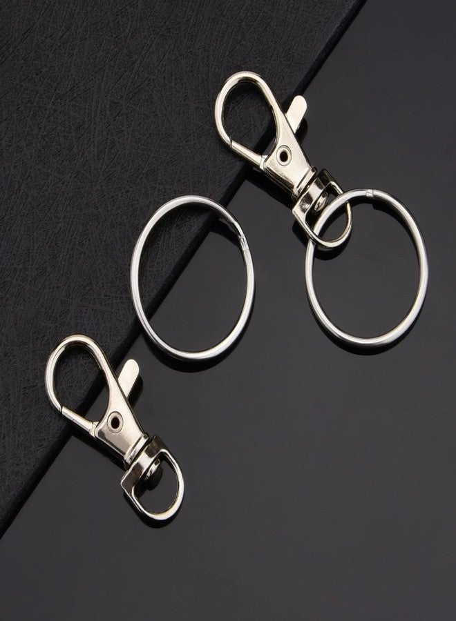 Hapeper Metal Swivel Snap Hooks with Split Key Rings Keychain for Lanyards Jewelry Findings (60 Pieces) - Image 5