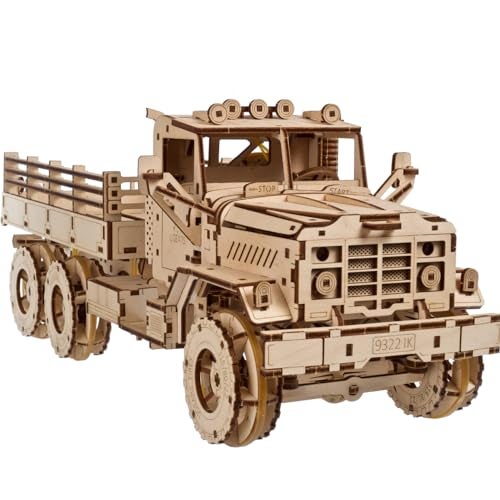 UGEARS Cargo Truck 3D Wooden Puzzles for Adults Wooden Model Kits for Adults Cars Kits for Adult Puzzle Model Truck Kits Mechanical Models Brain Teaser Hobby Set - Image 1