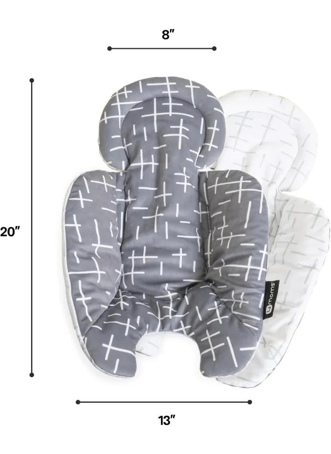 4moms Rockaroo And Mamaroo Infant Insert, Machine Washable, Soft, Plush Fabric, Reversible Design - Dark Grey