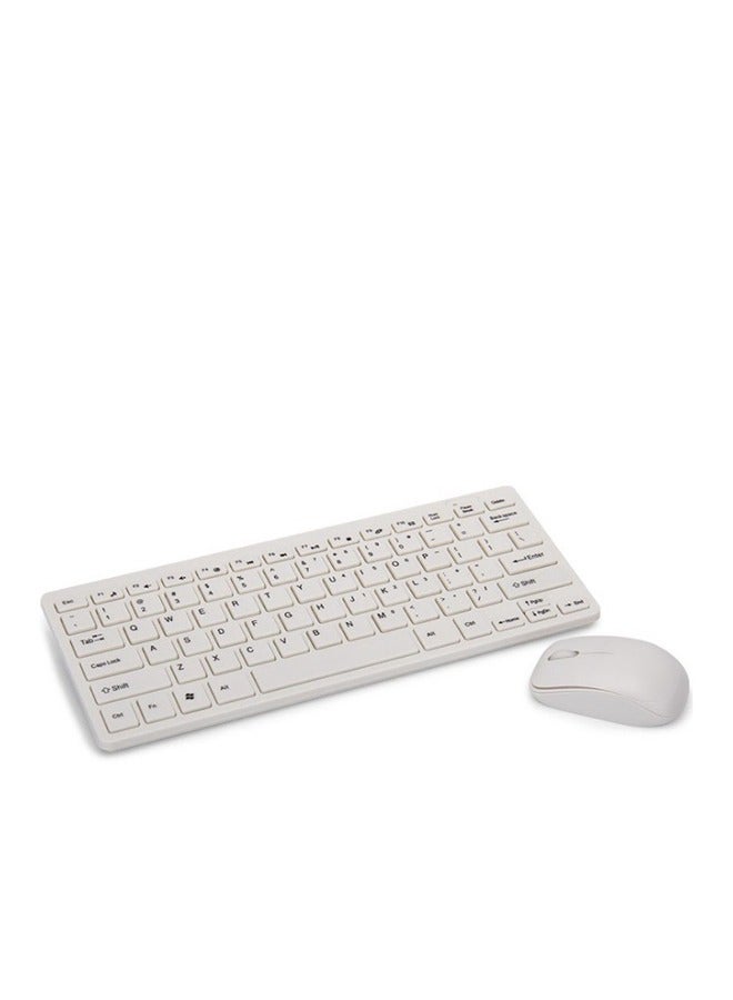 Silence Wireless Keyboard And Mouse Set,Long Lasting Slim Rechargeable Keyboard And Mouse With 2.4g Connection,For Pc,Laptop,ios,Android,White - Image 1