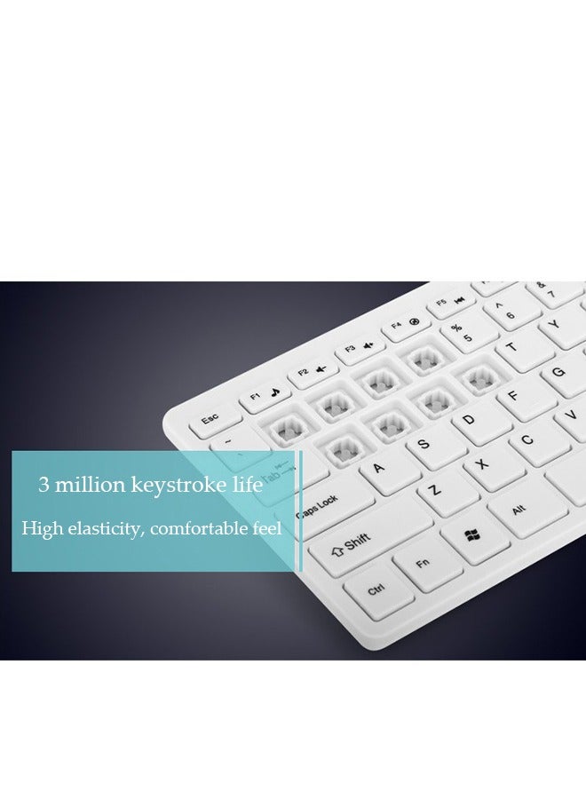Silence Wireless Keyboard And Mouse Set,Long Lasting Slim Rechargeable Keyboard And Mouse With 2.4g Connection,For Pc,Laptop,ios,Android,White - Image 5