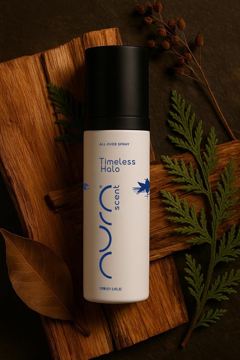 AURA SCENT Timeless Halo Spray, Unisex Floral Woody Fragrance, 100ml, Jasmine & Musk Blend, Long-Lasting Daily Spray - Image 2