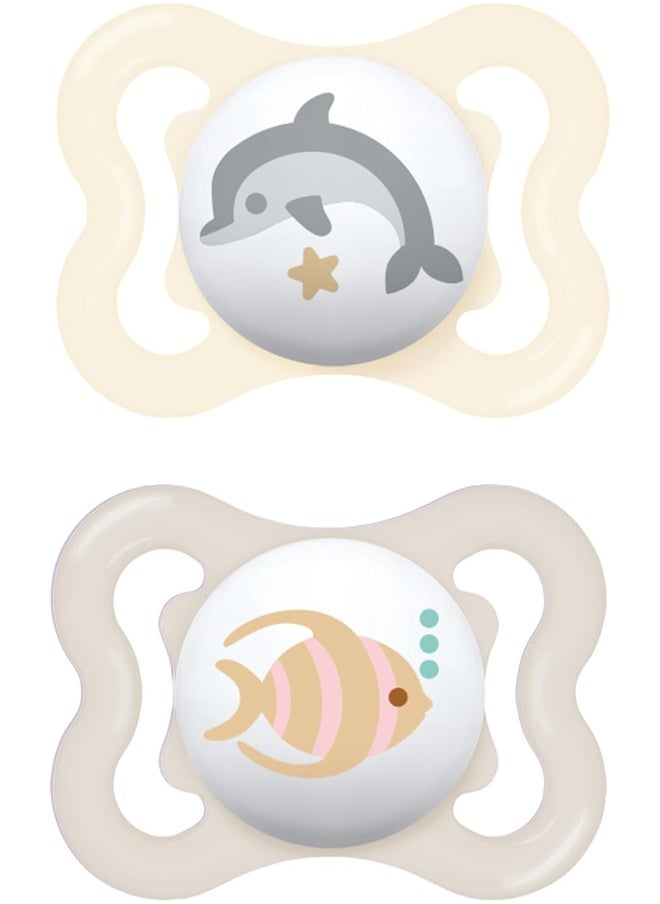 MAM MAM Mini Air Pacifiers (2 pack), MAM Sensitive Skin Pacifier 0-6 Months, Best Pacifier for Breastfed Babies, Unisex Pacifiers, 0-6 (Pack of 2)  - Image 1