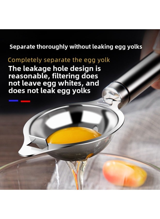 Baby Egg Leakage Egg Separator Separate 304 Stainless Steel Egg White Protein Filter Egg Yolk-Specifications:Thickened And Extended Version