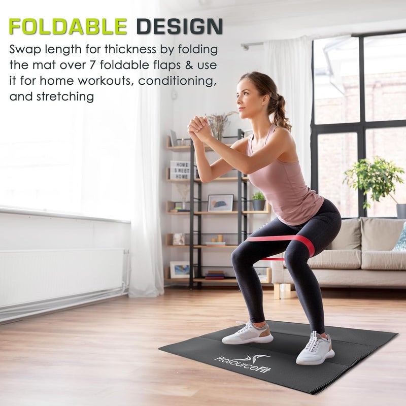 ProsourceFit Treadmill & Exercise Equipment Mats, Folding (7’L x 3’W x ¼”T) High Density PVC Floor Protector - Image 5