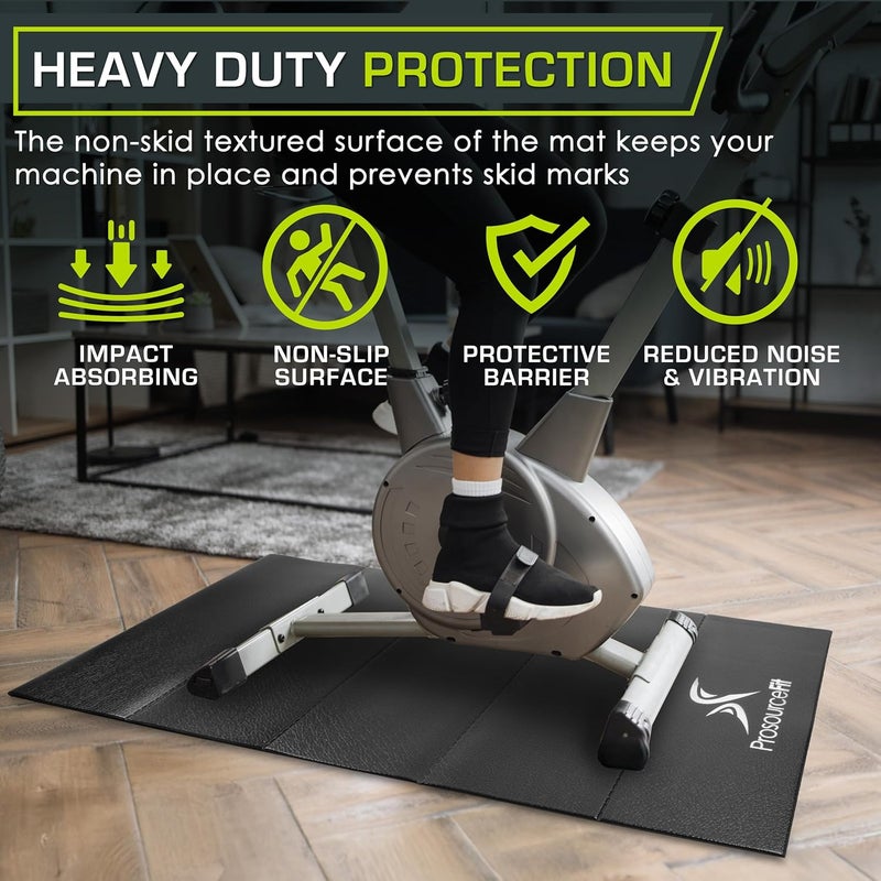 ProsourceFit Treadmill & Exercise Equipment Mats, Folding (7’L x 3’W x ¼”T) High Density PVC Floor Protector - Image 4