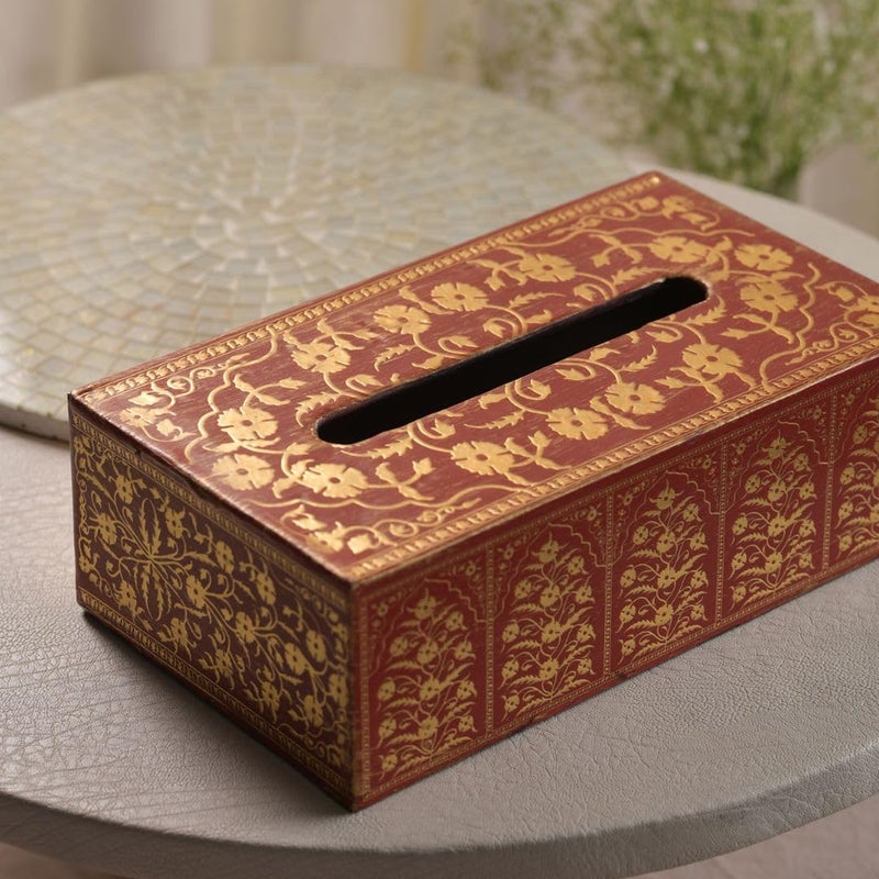 POSH Amulya Wooden Tissue Holder - Elegant Wood Tissue Dispenser for Dining Table, Home Decor & Gifting | Durable, Stylish, and Functional Tissue Holder Stand for Housewarming, Corporate - Image 3