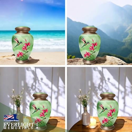 Everlight Memorials Green Hummingbird Cremation Urn for Women — Large Memorial Urn for Human Ashes — A Tribute of Peace, Renewal & Everlasting Love (Adult) - Image 3