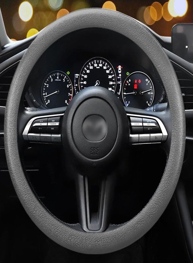 LRITER Car Steering Wheel Cover, Anti-Slip Silicone Steering Wheel Protector, Universal Car Accessories Wheel Cover for Most of Cars (Grey) - Image 1
