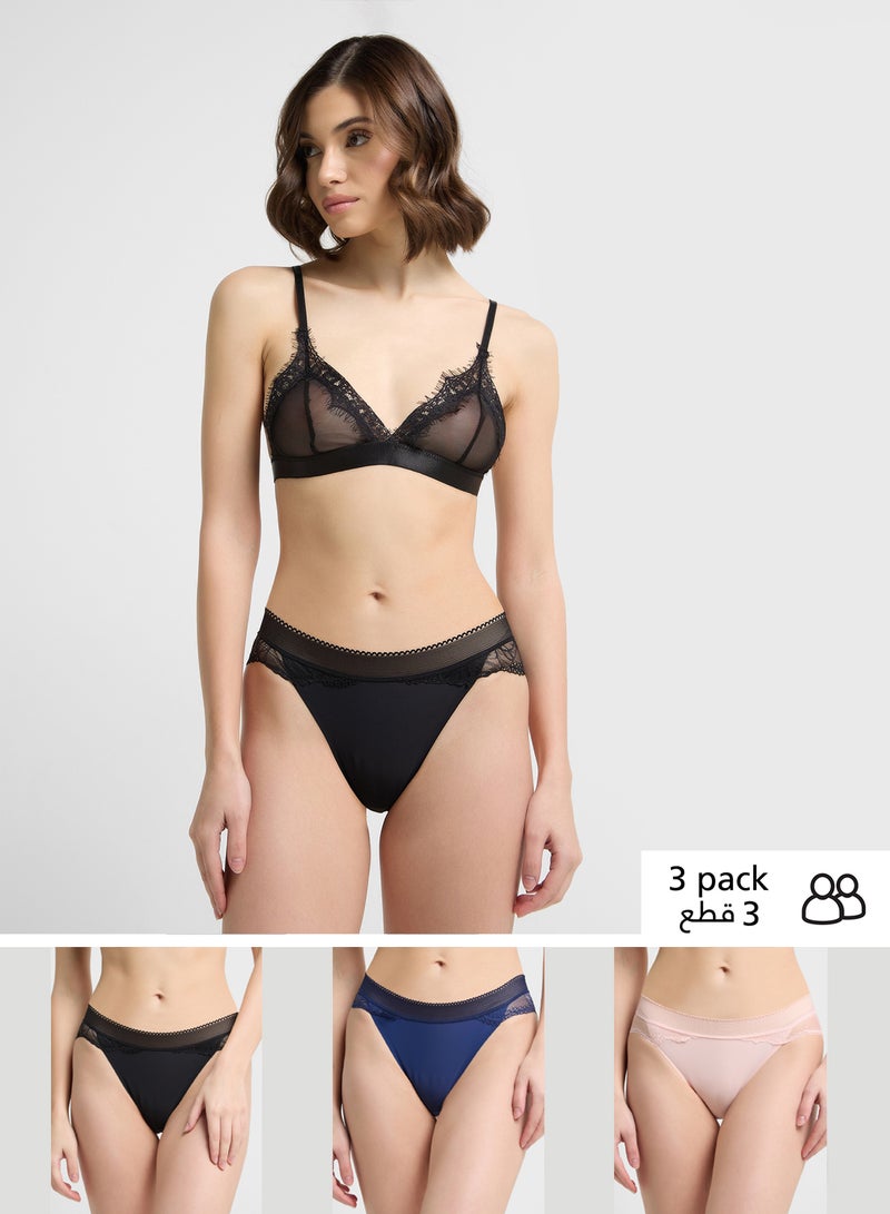 ايلا 3 قطع سراويل داخلية قصيرة دانتيل - Image 1