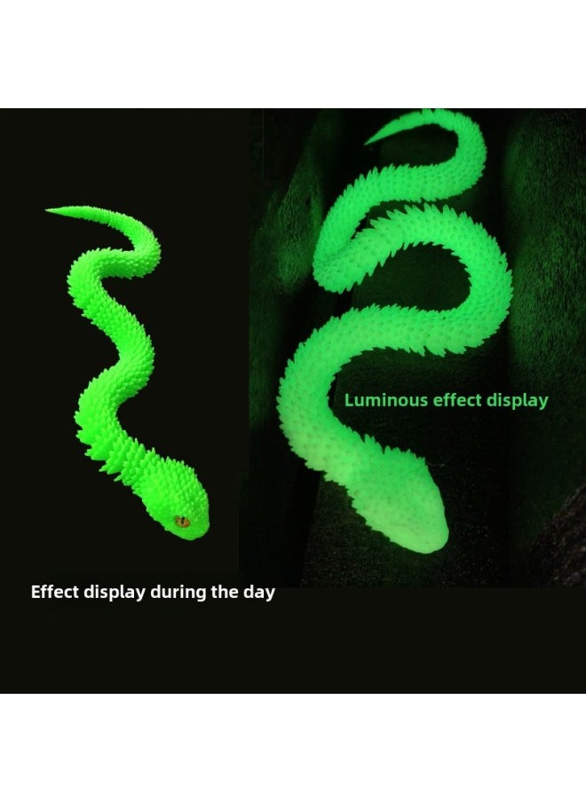 3d Printing Snake Toy Joint Movable Simulation Animal Model Gift Props Green Snake Children Toy Snake-Colour:30cm  Red And Blue Silk  - Image 3