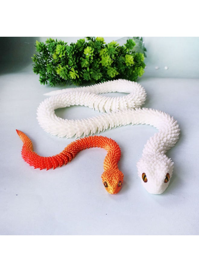 3d Printing Snake Toy Joint Movable Simulation Animal Model Gift Props Green Snake Children Toy Snake-Colour:30cm  Red And Blue Silk  - Image 4