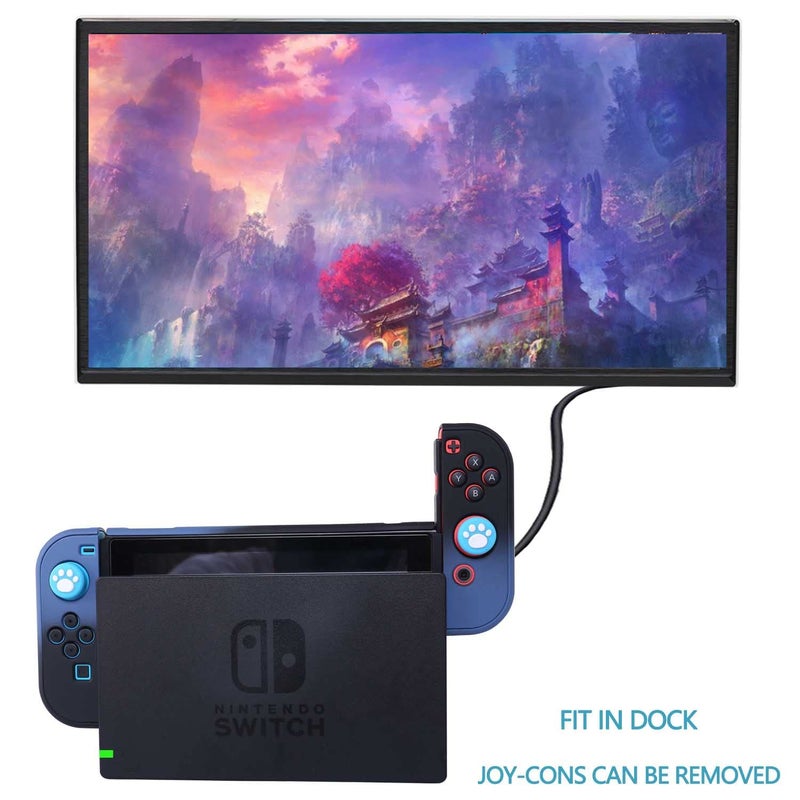 COMCOOL Dockable Case for Nintendo Switch 3 in 1 Protective Cover Case for Nintendo Switch and Joy-Con Controller with Screen Protector - Blue Black - Image 5