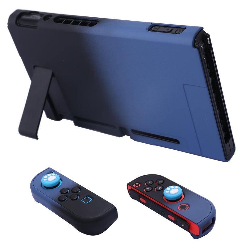 COMCOOL Dockable Case for Nintendo Switch 3 in 1 Protective Cover Case for Nintendo Switch and Joy-Con Controller with Screen Protector - Blue Black - Image 3