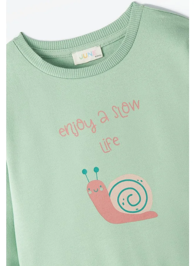 JUNE June Baby Enjoy Life Sweatshirt Light Green