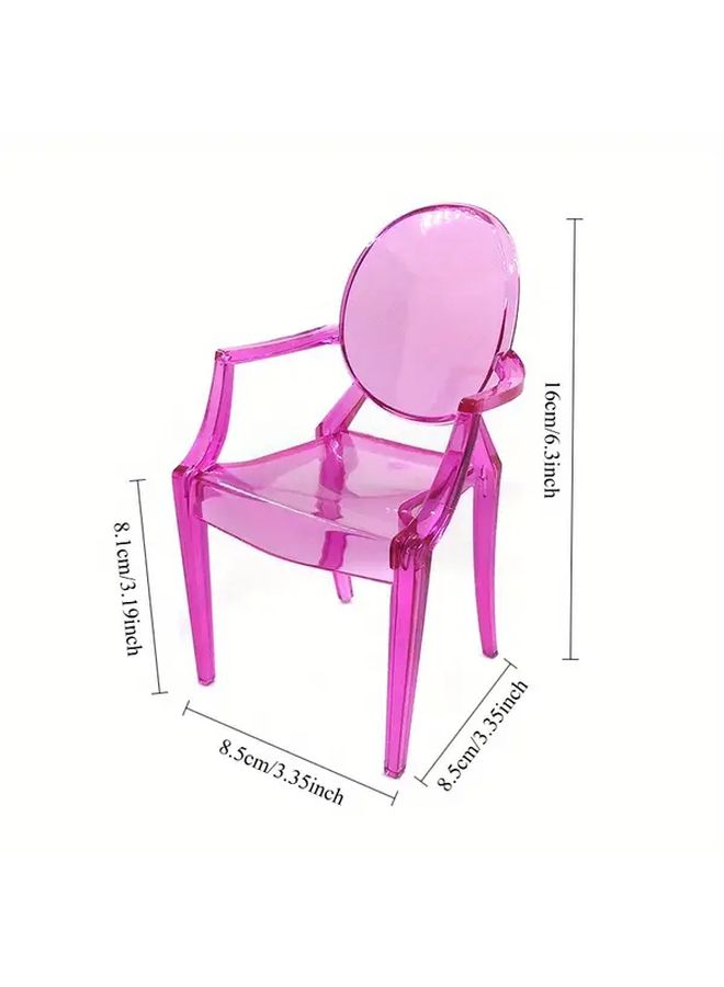 Grey Dollhouse Chair Home Furniture Miniature Model Decor Accessories Set - Image 3