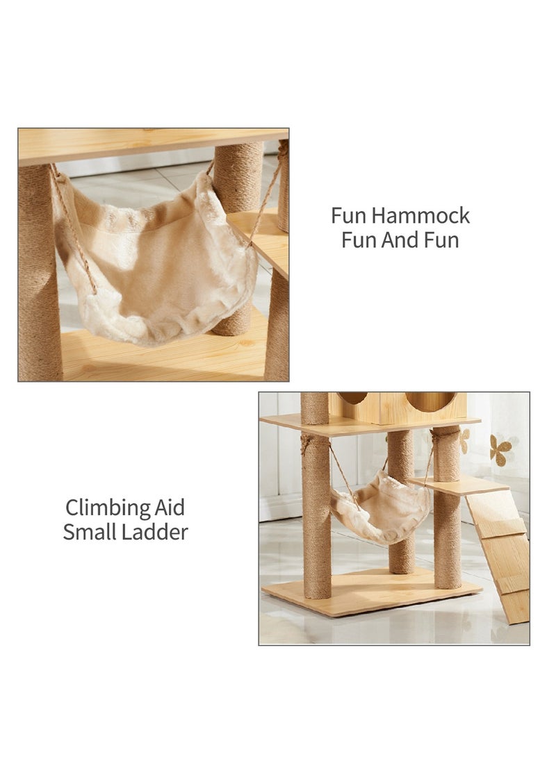 Kidle - Cat Tree Cat Tower Cat Climbing Tree with Cat House - Image 1