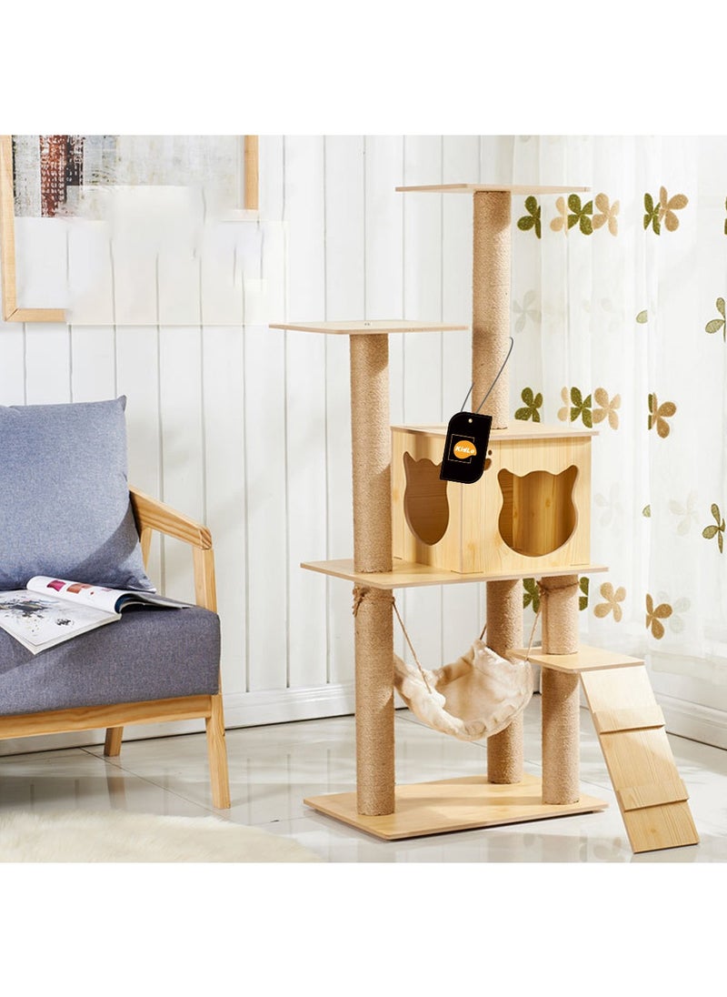 Kidle - Cat Tree Cat Tower Cat Climbing Tree with Cat House - Image 1