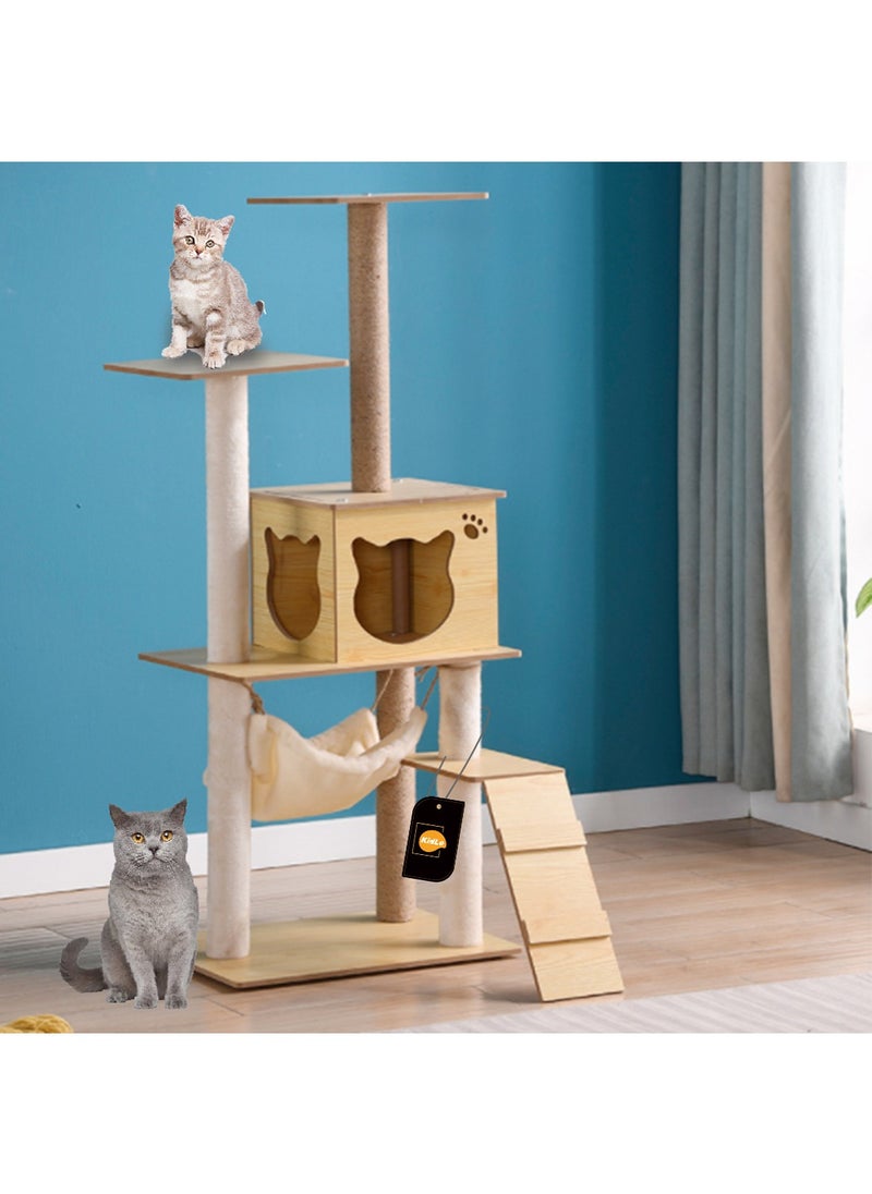 Kidle - Cat Tree Cat Tower Cat Climbing Tree with Cat House - Image 1