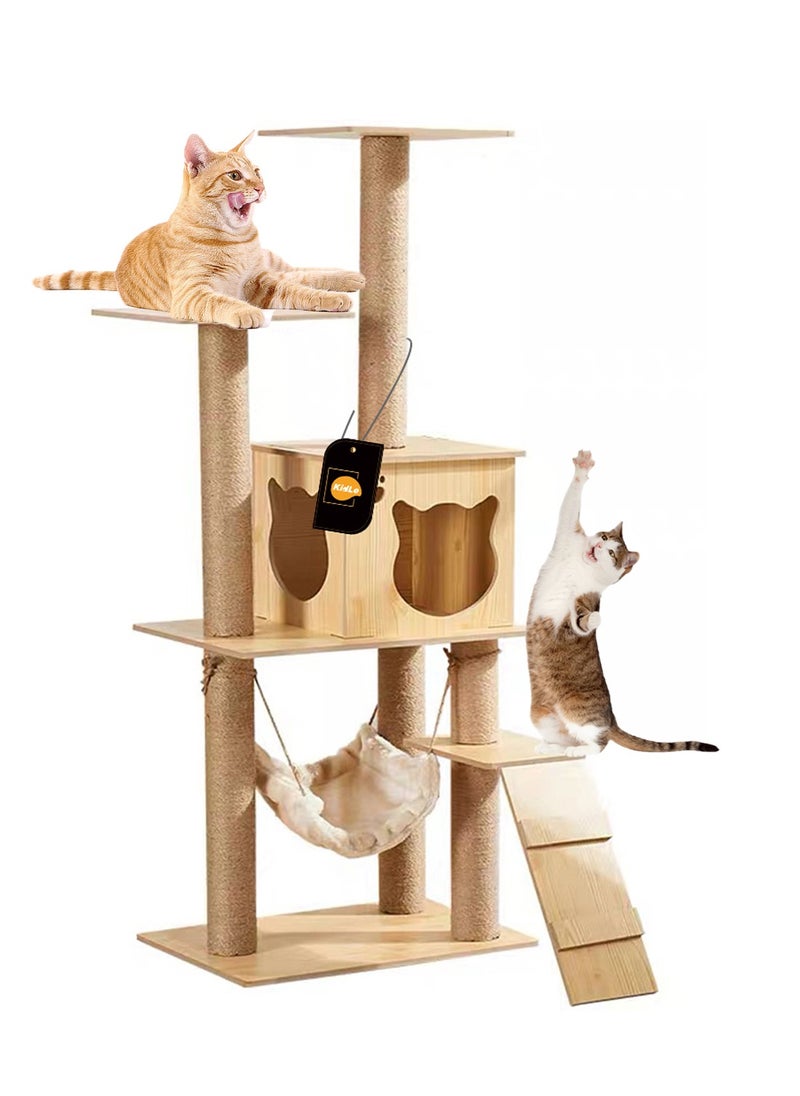 Kidle - Cat Tree Cat Tower Cat Climbing Tree with Cat House - Image 1