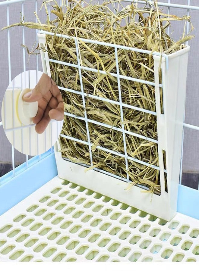 WEWAYKGJ Rabbit Litter Box for Cage Guinea Pig Hay Rack Feeder Rabbits Corner Litter Pan Potty Trainer Pet Toilet Square with Cleaning Set for Hamster, Guinea Pig, Ferret, Bird (White) - Image 3