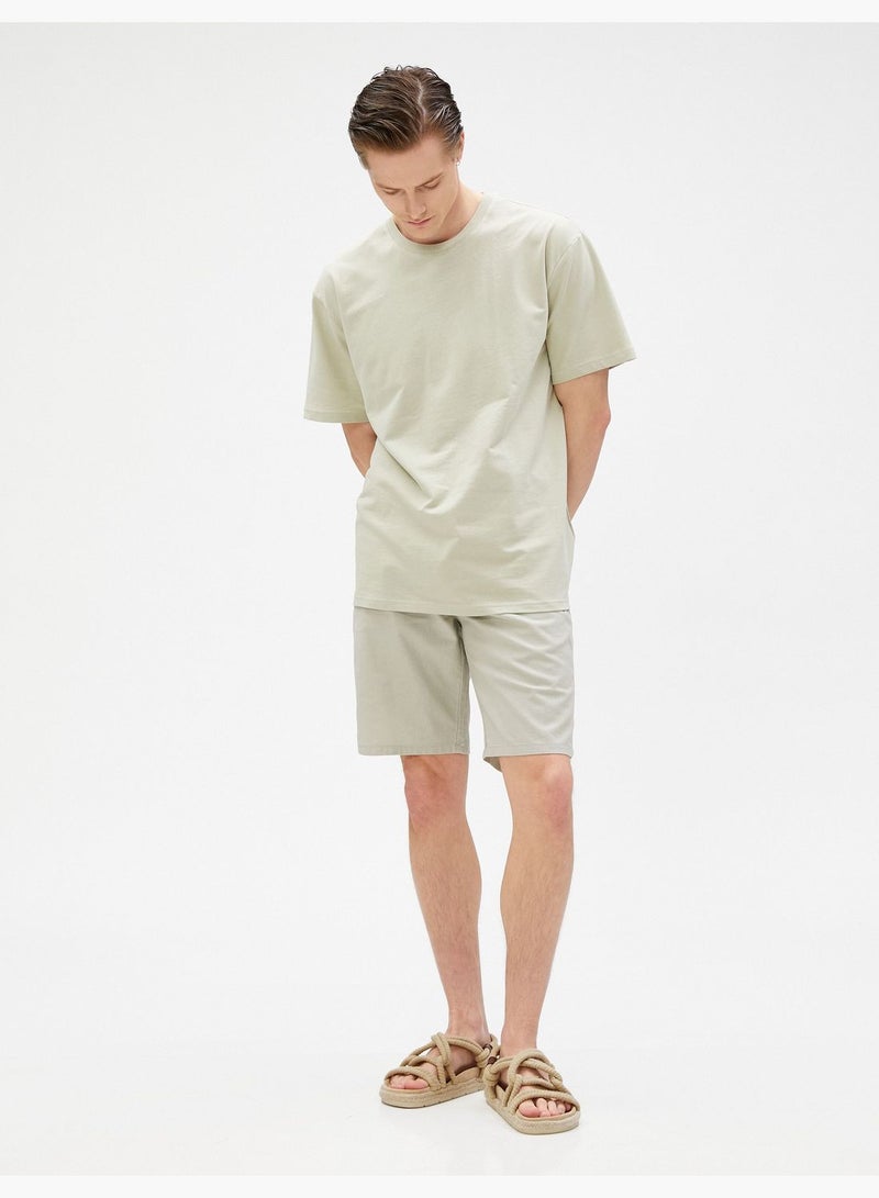 KOTON Bermuda Shorts Linen Blend Pocket Detailed Buttoned - Image 1