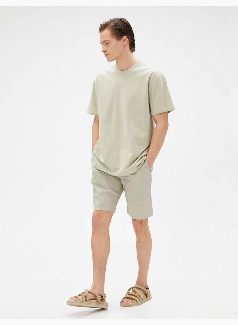 KOTON Bermuda Shorts Linen Blend Pocket Detailed Buttoned - Image 2