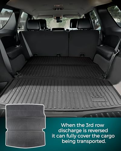 COTAZA Floor Mats Full Set for Dodge Durango 2011-2015 7 Seats, All Weather Floor Mats Cargo Liner Car Accessories for Dodge Durango 2011-2015, Custom Fit Accessories Rubber Trunk Liner for SUV Cargo - Image 4