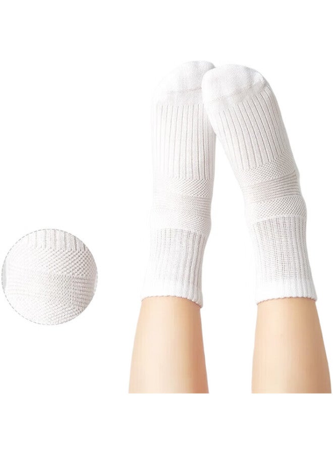 Bambi Children'S Socks Student White Socks Spring And Autumn Thin Style Men'S Solid Color Summer Mid-Tube Cotton Socks Bb2081 Size 18-20 - Image 3
