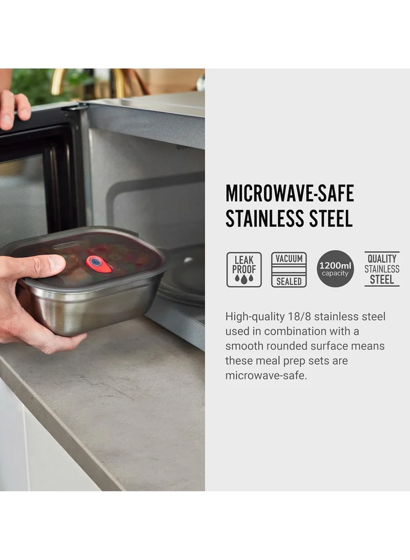 Black and Blum Microwave Safe Stainless Steel Food Box 900ml