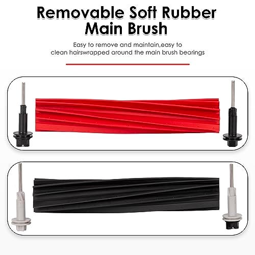 CHAIN PEAK (2 Pack) Q5 Pro+ Main Roller Brushes Compatible with Roborock S8 Pro Ultra/ Q5 Pro/ Q5 Pro+/ Q8 Max/ Q8 Max+/ Q5 Max+ Q5 DuoRoller+, Dual Roller Brushes Rubber Brush Replacement Parts Brushes - Image 3