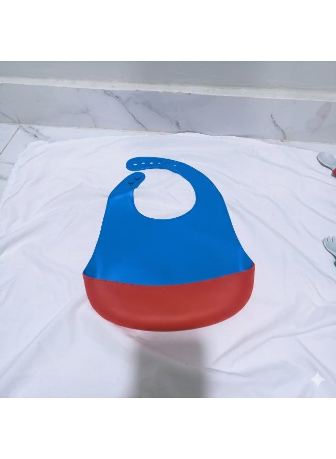 مريلة أطفال من السيليكون الغذائي عالي الجودة بتصميم عملي قابل للتعديل مع جيب عميق لالتقاط الطعام، مقاومة للماء والبقع، ناعمة وآمنة على بشرة الطفل، سهلة التنظيف وقابلة للطي للاستخدام اليومي والسفر والخروج للأطفال الرضع والصغار - Image 5