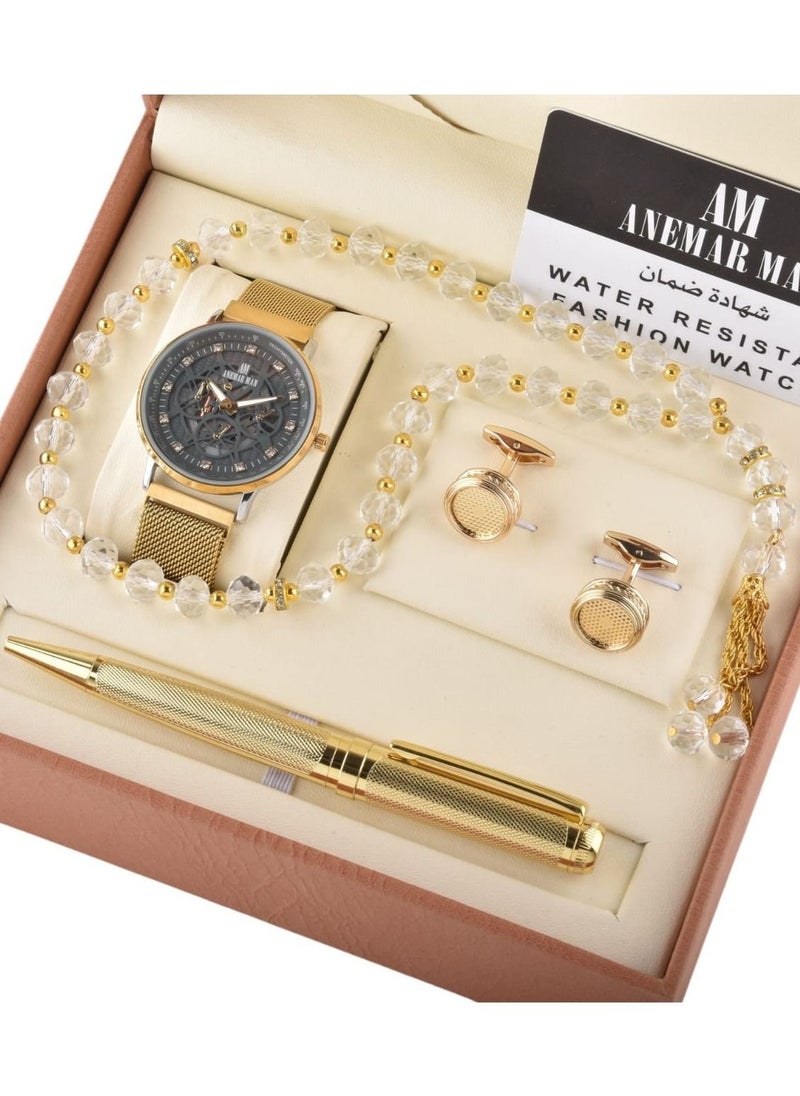 ANEMAR MAN - Anmer Man watches for men, first class, with a pen, a cuff, and a rosary - Image 1