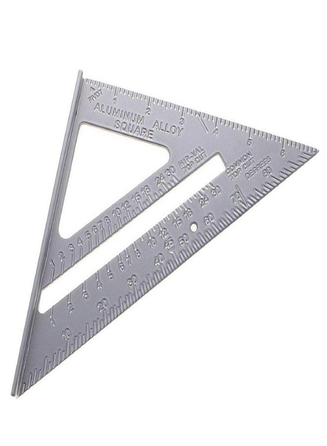VTH WITH TAGLINE ABSOLUTE TOOLING SOLUTIONS أداة قياس يدوية مثلثة الشكل من سبائك الألومنيوم، مزدوجة الجوانب، بقياسات مترية وبوصية، منقلة زاوية مثلثة بزاوية 90 درجة، أداة نجار - Image 2