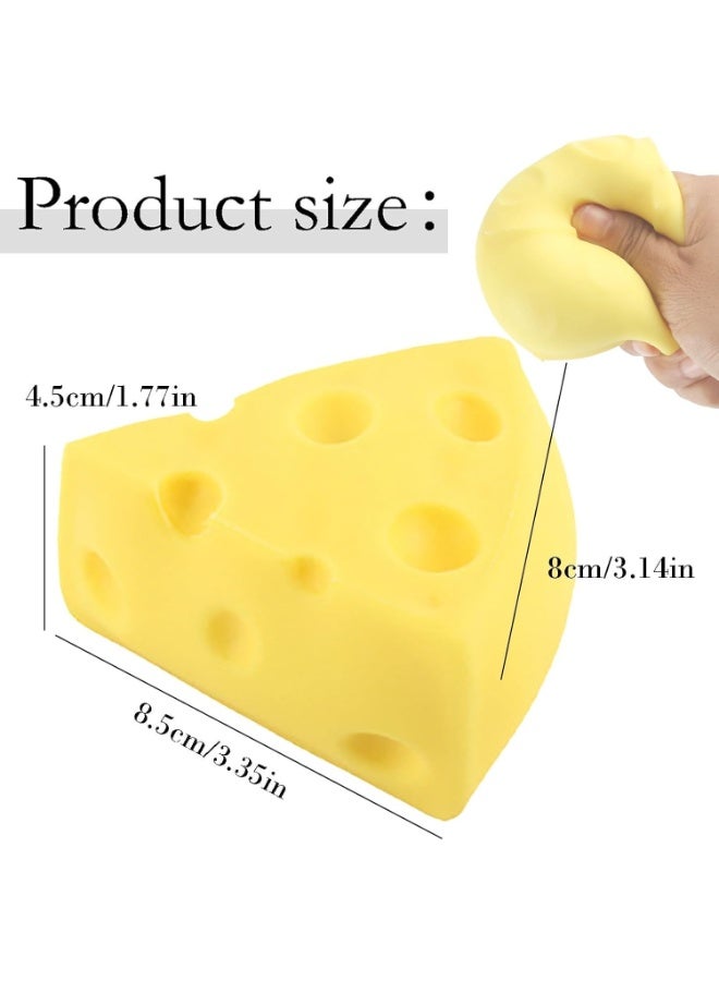 Squishy Toy, Triangular Cheese Design Stress Ball, Hand Exercise Tool for Office Workers and Students, Portable Fidget Toy for Focus and Relaxation, One Piece Miniature Model - Image 2