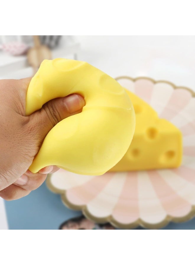 Squishy Toy, Triangular Cheese Design Stress Ball, Hand Exercise Tool for Office Workers and Students, Portable Fidget Toy for Focus and Relaxation, One Piece Miniature Model - Image 5