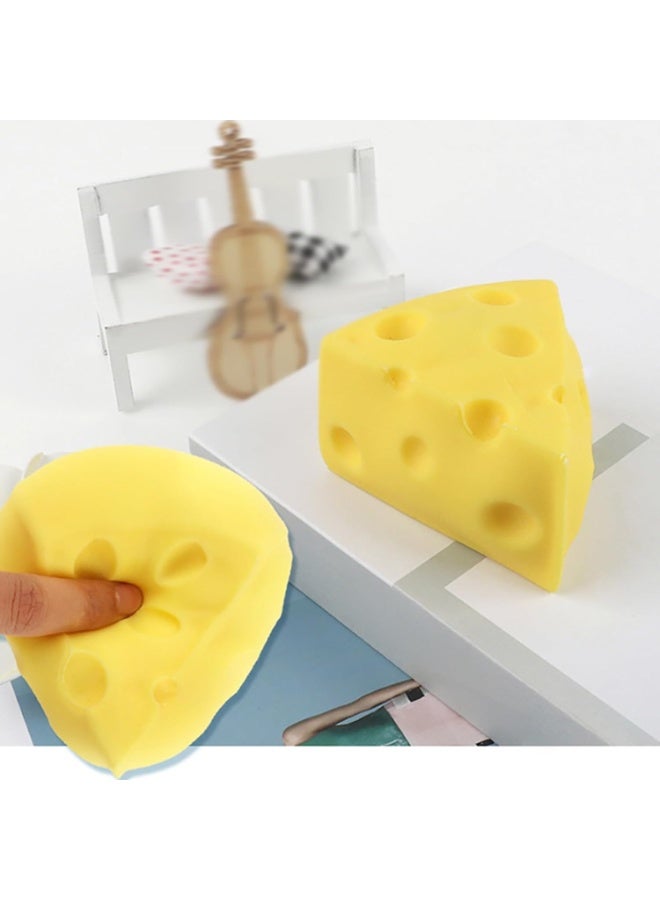 Squishy Toy, Triangular Cheese Design Stress Ball, Hand Exercise Tool for Office Workers and Students, Portable Fidget Toy for Focus and Relaxation, One Piece Miniature Model - Image 4