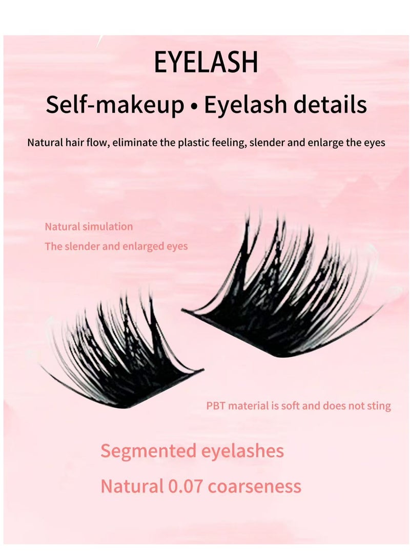 lashvana 144 Clusters New DIY Segment False Eyelashes, 56D Large Capacity D-Curve Messy Dense Curled Imitation Eyelashes,False Eyelashes With Lash Bond And Seal Lash Remover Lash Applicator,Eyelash tweezers Individual Lashes Kit Eyelash Brush Easy To Apply At Home. - Image 4