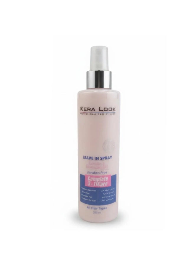 Kera Look Leave-In Spray with Keratin and Rosemary Oil, Complete Care 3 in 1, Paraben-Free, 250 ml