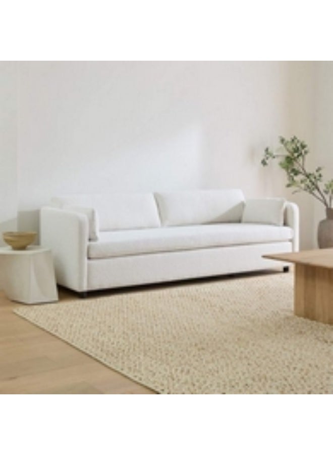 هومزمارت كنبة مقعدين خشب سويدي و بوكلية - أبيض - Image 2