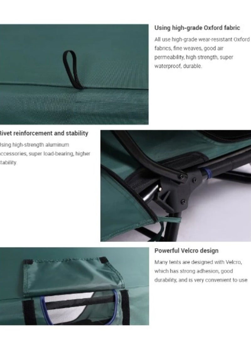 Albawadi Portable Camping Folding Tent Cots with Stand 2 Persons Durable Waterproof Tent Camping Bed with Carry Bag Rain Cover for Outdoor Camping Picnic Hiking - Image 3