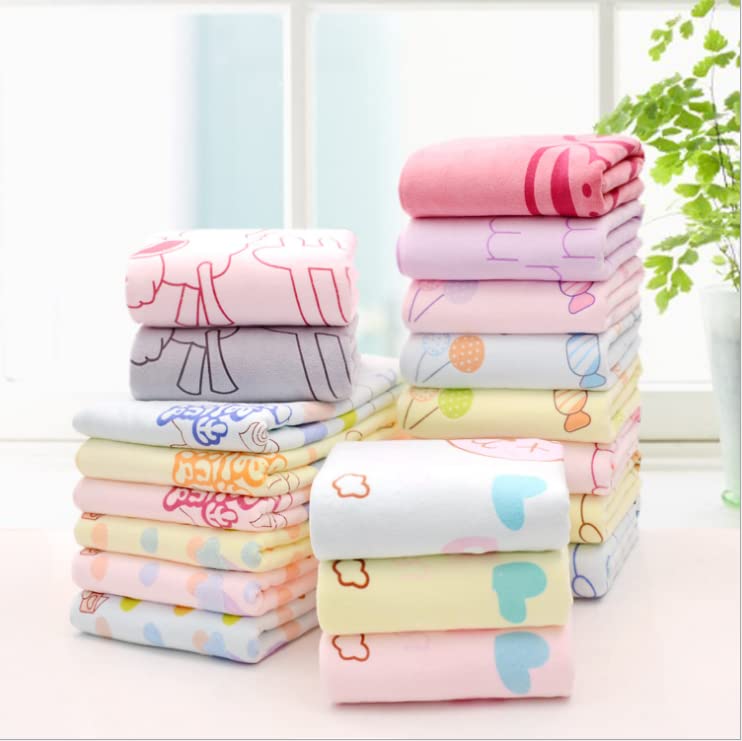 Outlay Home Supersoft Towel/Bath Towel / 100% Cotton Washcloth for Newborn/Babies/Kids Towel in Cartoon Print, 60x120 CM - 2 Piece, Blue & Peach (Design May Vary) - Image 5