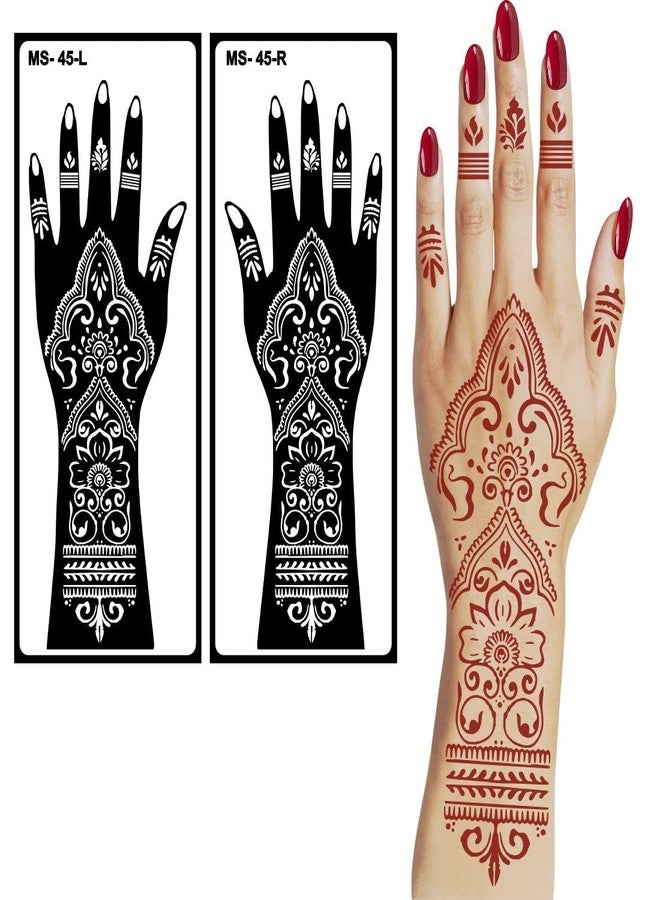 VANVATI Modern Design Party Wear Mehndi Stencil Sticker Design Sheet One Set for Both Hand - Image 4