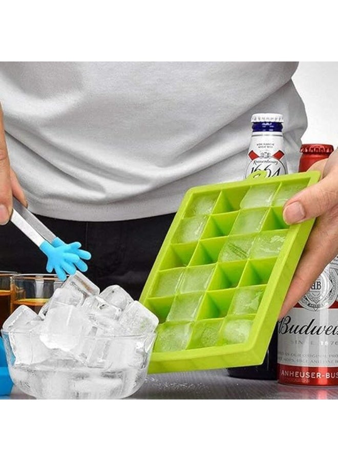 Excnorm علبة مكعبات ثلج من السيليكون، عبوة من 3 قطع، صينية مكعبات ثلج سهلة الفك مع غطاء، صواني مكعبات ثلج خالية من مادة BPA للمجمد، قالب مكعبات ثلج للكوكتيل والويسكي - Image 2