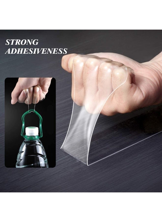 Generic WorldWide 3M/9.84ft Washable Tracless Double-sided Adhesive Tape Removable Anti-slip Transparent Nano Gel Tape Pad 2mm Thickness Strong Sticky Strips Grip for Fixing Carpet Mats Photos  - Image 4