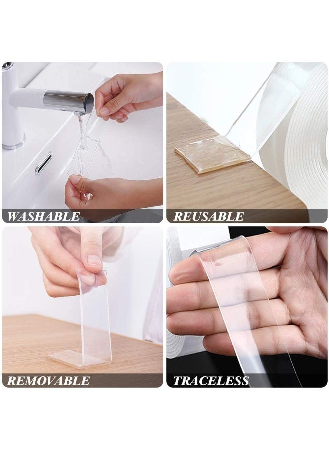 Generic WorldWide 3M/9.84ft Washable Tracless Double-sided Adhesive Tape Removable Anti-slip Transparent Nano Gel Tape Pad 2mm Thickness Strong Sticky Strips Grip for Fixing Carpet Mats Photos  - Image 3