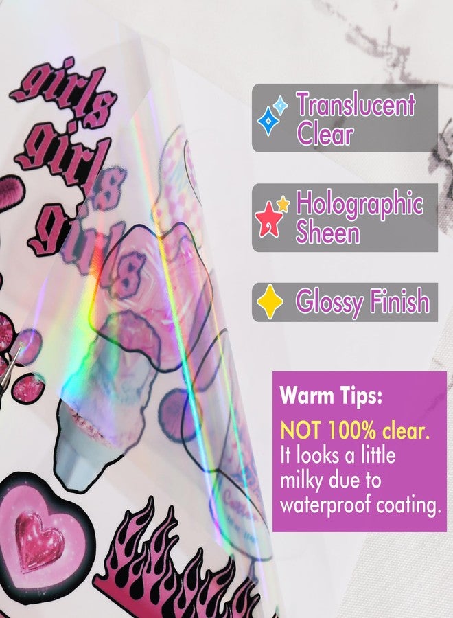 KOALA PAPER Clear Holographic Sticker for Inkjet & Laser Printers, 20 Sheets Printable Vinyl Sticker Waterproof 8.5x11 Inch - Image 2